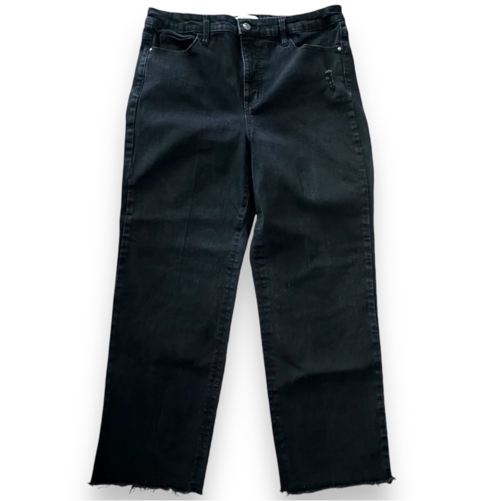 New Social Standard by Sanctuary Size 12 High Rise Crop Stretch Black Denim Jean - Picture 2 of 8